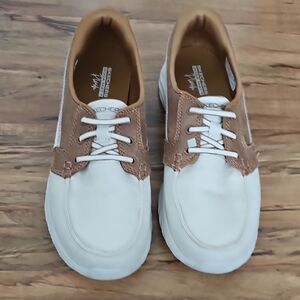 Skechers White and Tan Sneakers Casual Comfort